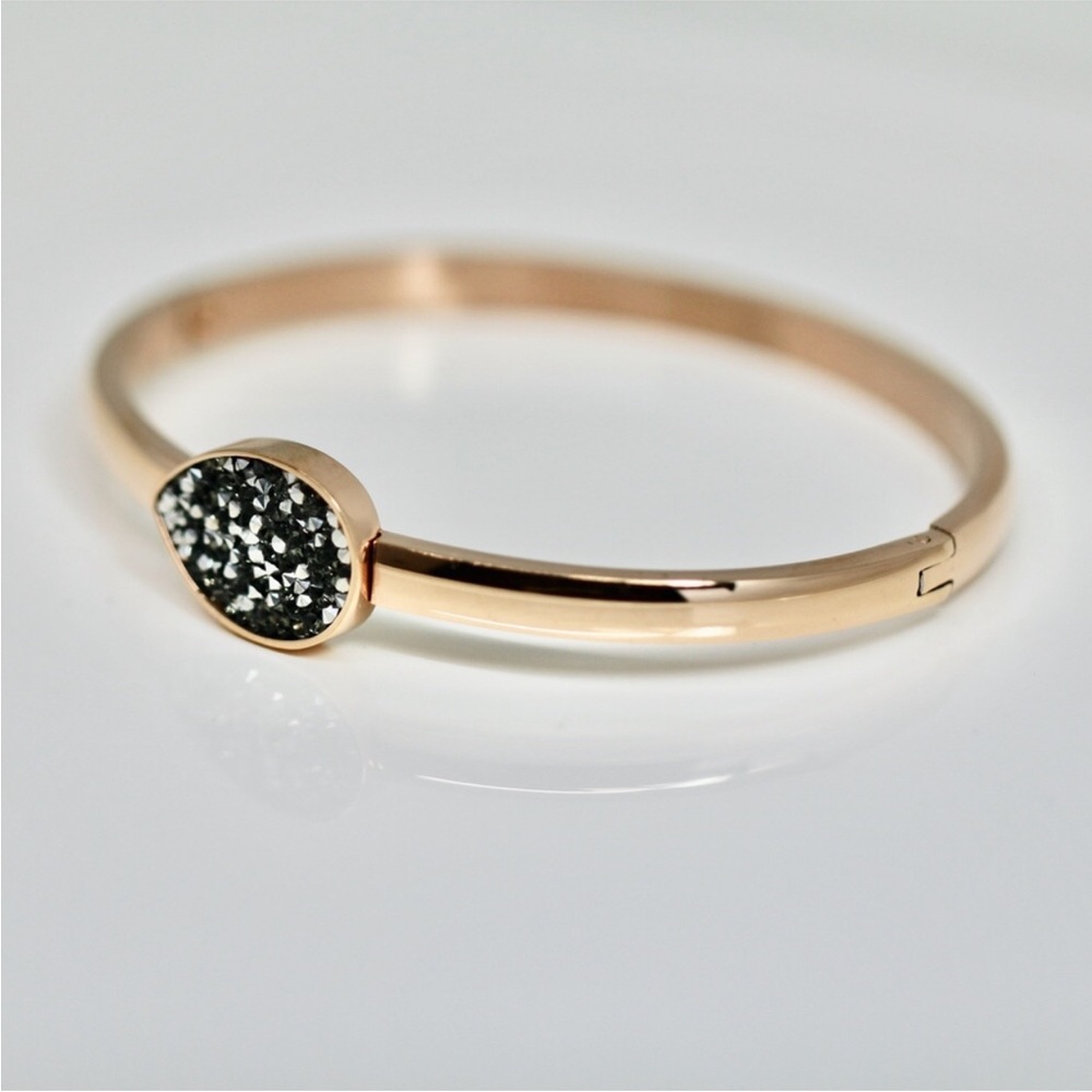 Jenna Jameson Gold Dipped Bracelet with Black Topez Stone - Picture 7 of 8